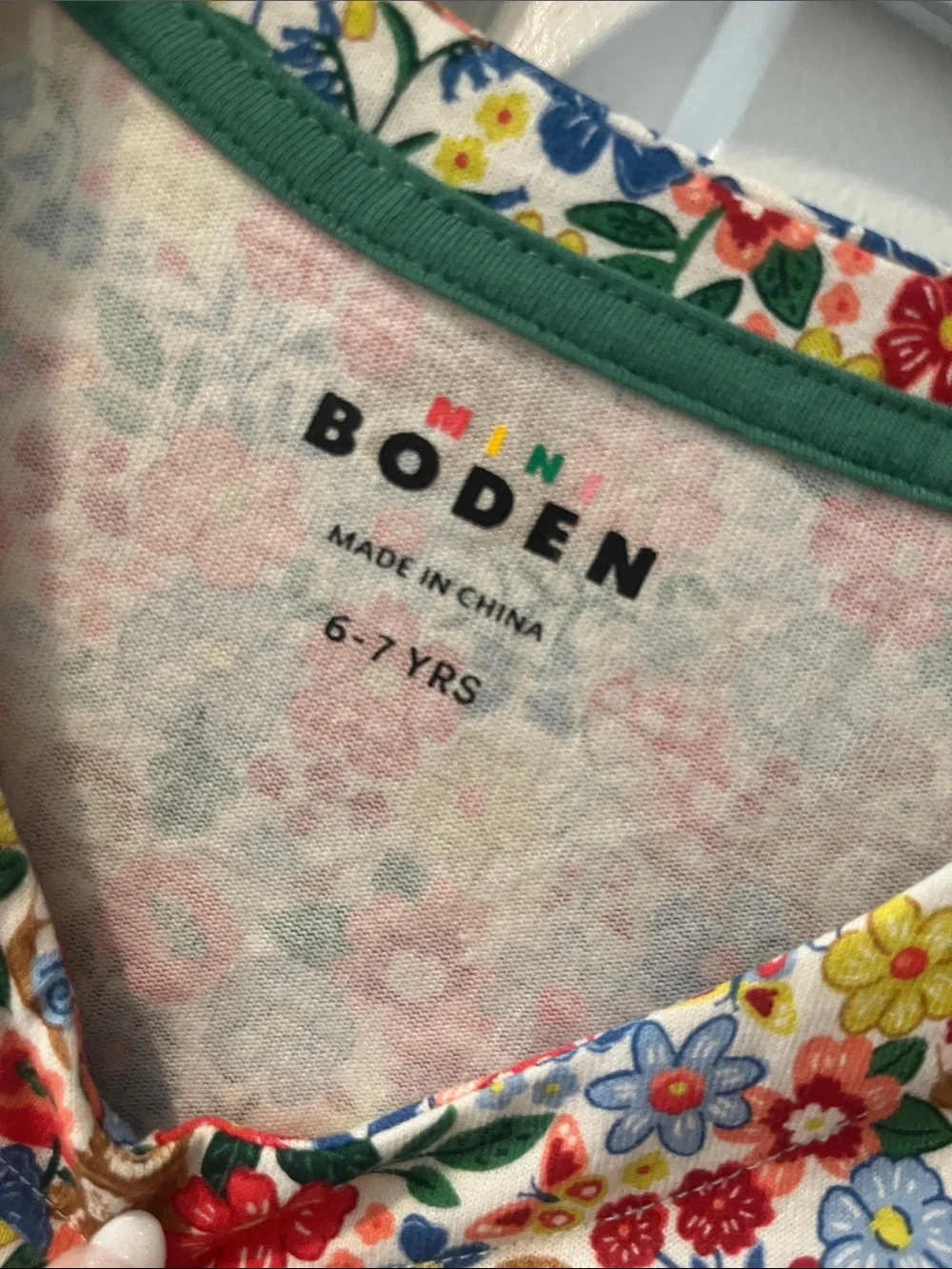 Mini Boden Multicolor Floral Cotton Long-Sleeve Dress